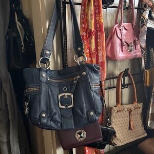 B. Makowsky Dark Blue Shoulder Bag